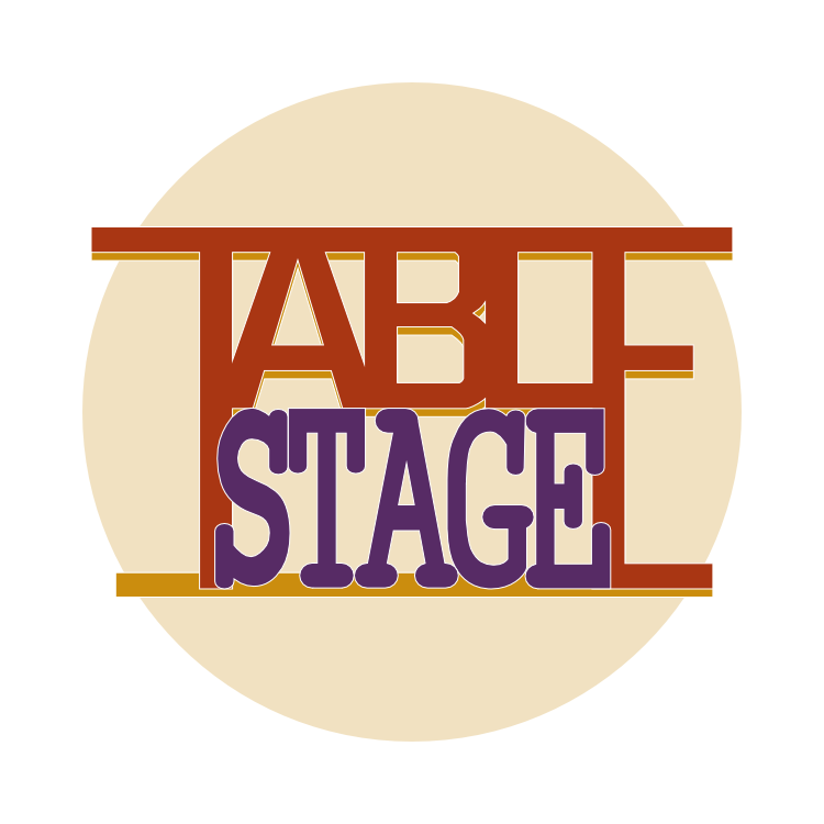 Logo of Table Stage. Table is shaped like a Table, with Stage in a simple serif font.